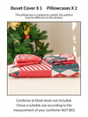 Sleigh Bells and Snowflakes: 3pc Christmas Polyester Printed Quilt Cover Set