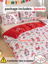 Festive Holiday Cheer: 3-Piece Christmas Polyester Printed Duvet Cover Set