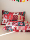 Sleigh Bells and Snowflakes: 3pc Christmas Polyester Printed Quilt Cover Set