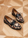 Wild and Chic: Women's Leopard Print Patchwork Moccasin Flats