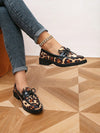 Wild and Chic: Women's Leopard Print Patchwork Moccasin Flats