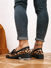 Wild and Chic: Women's Leopard Print Patchwork Moccasin Flats