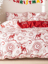 Festive Holiday Cheer: 3 Piece Christmas Polyester Printed Duvet Cover Set