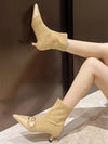 Vintage French Chic: Elegant Kitten Heel Ankle Boots for Women