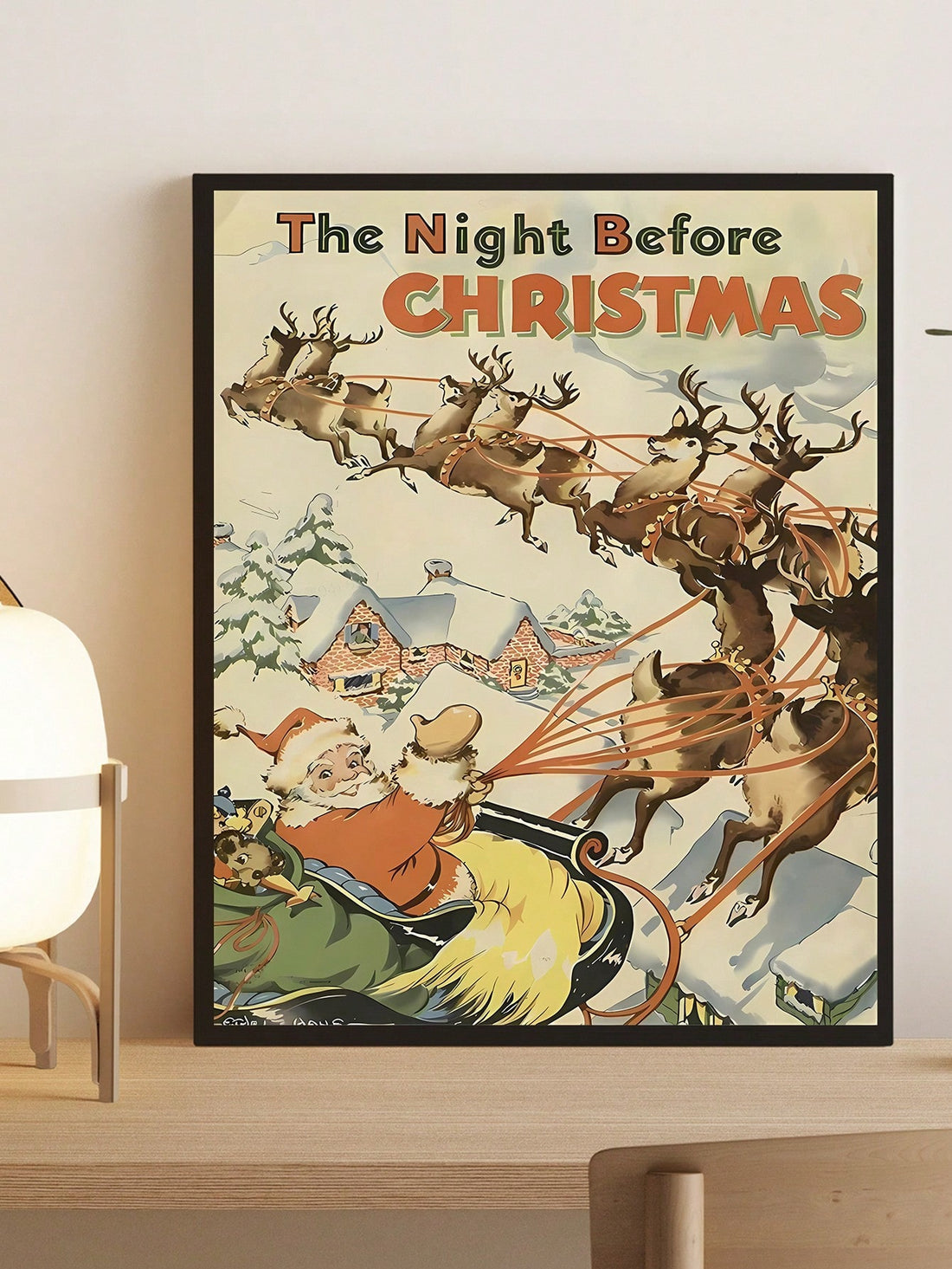 Celebrate the holiday season with our Festive Winter Wonderland canvas art print featuring Santa Claus and his trusty reindeer. With its vibrant colors and detailed design, this print will add a touch of holiday cheer to your home decor. Perfect for any winter wonderland!