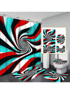 Sun and Ocean Modern Art Bathroom Shower Curtain Set with Accessories