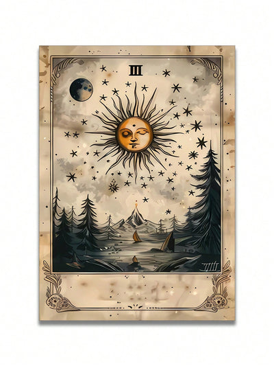 Cosmic Tarot Canvas Art: Mysterious Sky & Astrology-Inspired Wall Decor