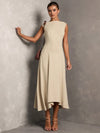 Elegant Summer Maxi Dress: Asymmetric Hem Sleeveless Style for Women