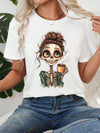 Casual Summer Tee for Teachers: Simple Pattern Round Neck T-Shirt