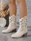 Embroidered Elegance: Women's British-Style Ankle Western Boots for Fall & Winter