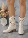 Embroidered Elegance: Women's British-Style Ankle Western Boots for Fall & Winter