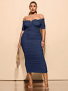 Chic & Stylish Plus Size One-Shoulder Midi Dress for Effortless Summer Elegance