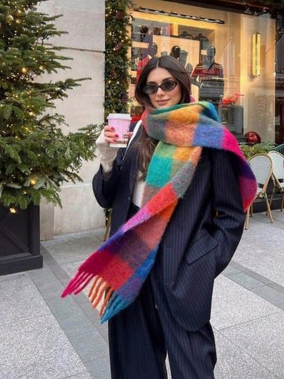 Chic Autumn & Winter Plaid Scarf - Cozy Neckerchief for Street Style & Everyday Wear