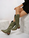 Wild West Chic: Pointed Toe Slip-On Cowboy Boots for Women