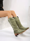 Wild West Chic: Pointed Toe Slip-On Cowboy Boots for Women