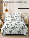 Whimsical Butterfly Print 3-Piece Duvet Cover Set - Soft & Breathable Bedding for All Seasons