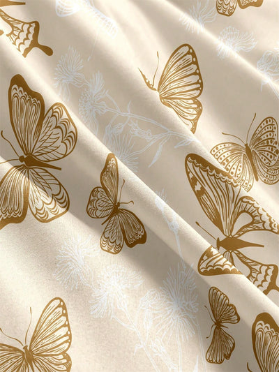 Whimsical Butterfly Print 3-Piece Duvet Cover Set - Soft & Breathable Bedding for All Seasons