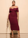 Chic & Stylish Plus Size One-Shoulder Midi Dress for Effortless Summer Elegance