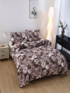 Floral Bliss Bedding Set: 3-Piece Polyester Flannel Duvet Cover & Pillowcase Set