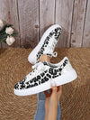 Leopard Lace-Up Skate Shoes: Festive & Fashionable Chunky Sneakers for Christmas Parties