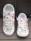 Festive Comfort: Women's Christmas Plaid & Star Print Canvas Sneakers