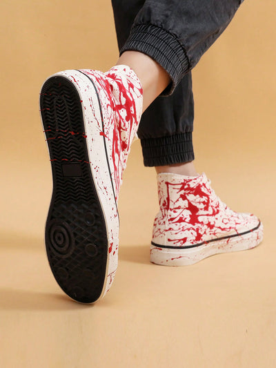 Unique Hand-Painted Graffiti High Top Sports Shoes for Halloween