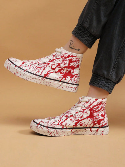 Unique Hand-Painted Graffiti High Top Sports Shoes for Halloween