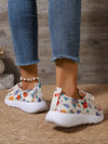 Trendy Country Vibes: New Floral Print Thick Sole Canvas Sneakers