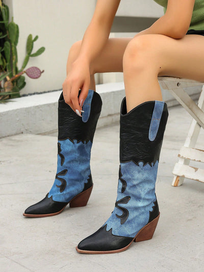 Chic Mid-Calf Western Boots with High Heel - Perfect for Autumn & Winter Adventures