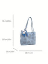 Chic All-Season Large Capacity Printed Shoulder Tote Bag for Fashionable Commuters