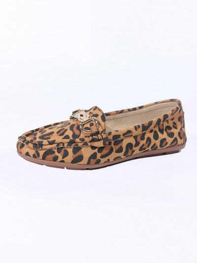 Leopard Print Rhinestone Loafer Moccasins: Comfort and Style in One