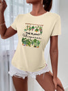 Boho Chic Plant Graphic Casual Tee for Effortless Style