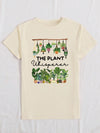 Boho Chic Plant Graphic Casual Tee for Effortless Style