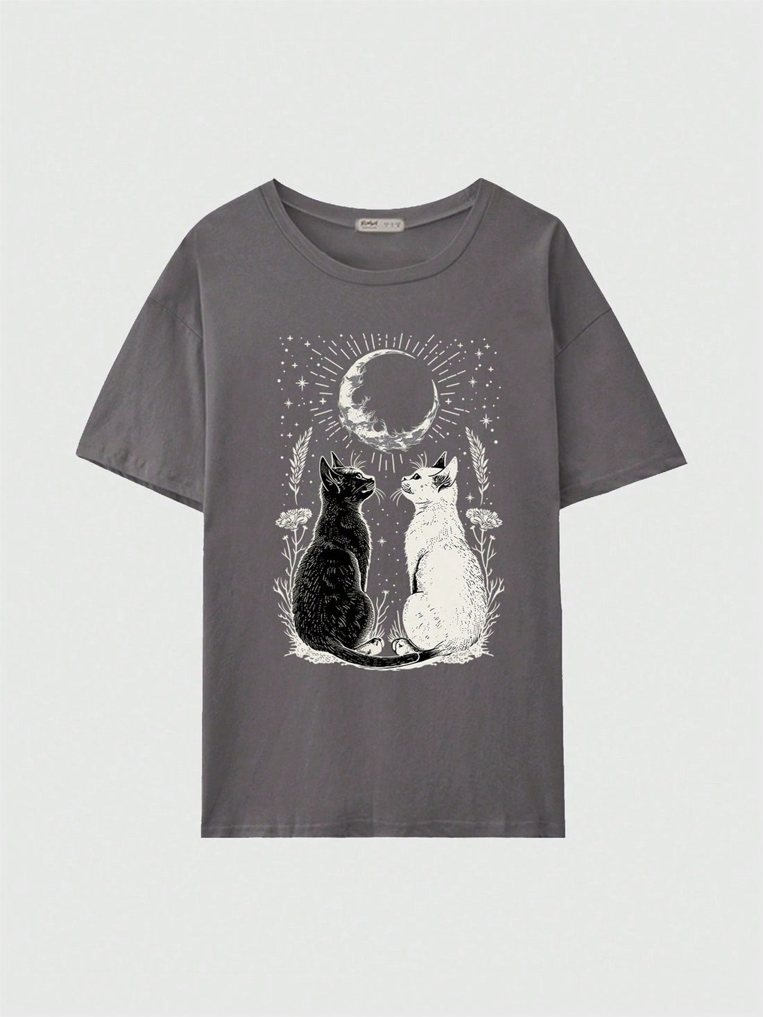 Introduce an air of magic and mystery to your wardrobe with our Enchanted Nights: Goth Fairy Cat & Moon Graphic Tee. This unique design features a mystical cat perched atop a crescent moon, surrounded by an enchanting gothic fairy landscape. Made with high-quality materials for both style and comfort.