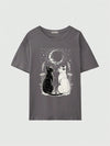 Enchanted Nights: Goth Fairy Cat & Moon Graphic Tee