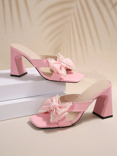 Chic Bowknot High Heel Sandals for Elegant Summer & Fall Style