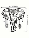 Boho Floral Iron Elephant Wall Art - Unique Home Decor for a Touch of Elegance