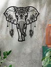 Boho Floral Iron Elephant Wall Art - Unique Home Decor for a Touch of Elegance