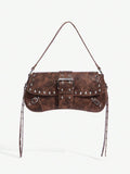 Studded baguette shoulder bag product view 34