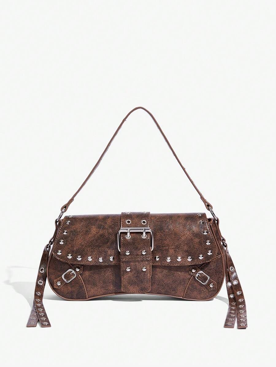 Studded baguette shoulder bag product view 35
