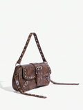 Studded baguette shoulder bag product view 36
