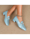 Chic Pearl-Accented Chunky Heel Loafer Flats for All Seasons