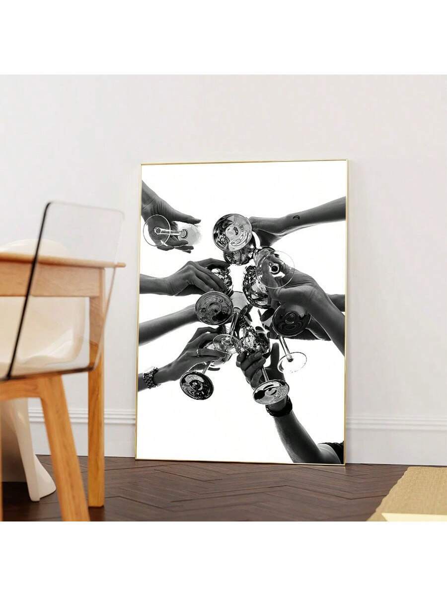 Add a touch of timeless charm with this Vintage Black and White Cheers Canvas Poster. Perfect for brightening up your home, office, or restaurant, its classic design brings a playful yet sophisticated vibe to any space. Celebrate good times and great company every day with this stylish wall art that’s sure to spark smiles and conversations.