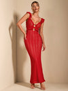 Elegant Summer Hollow Crochet Mermaid Dress - Cap Sleeve & Backless Design