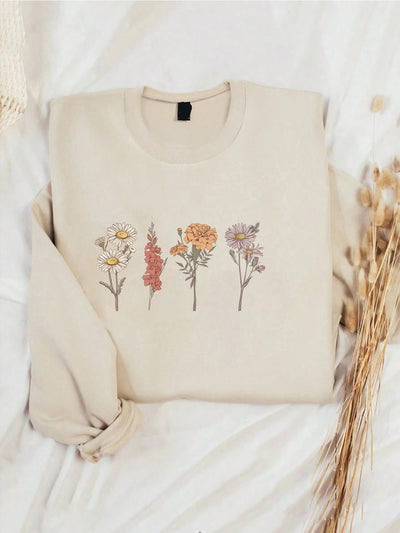 Cozy Snowman Print Sweatshirt for Women - Perfect for Winter Vibes