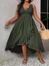 Effortless Vacation Vibes: Plus Size Ruffled Hem Spaghetti Strap Dress