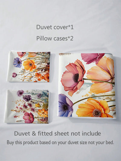 Chic Floral 3-Piece Duvet Cover Set – Elevate Your Home Décor