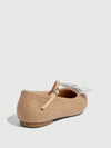 Chic & Cozy: Pointed Toe Apricot Bow Slip-On Flats for Everyday Elegance