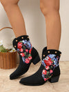 Patchwork Cowgirl Chic: Women's European & American Printed Ankle Boots