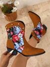 Patchwork Cowgirl Chic: Women's European & American Printed Ankle Boots